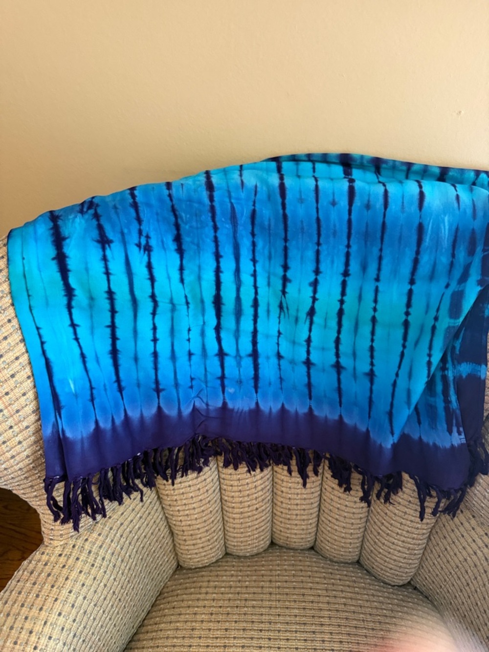 Dharma Trading Co. Blue Tie-Dye Rayon Shawl
